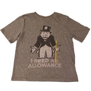 Kids Junk Food Monopoly Tee I Need An Allowance Gray Size S